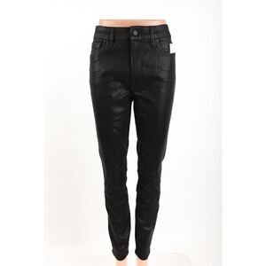Good American Womans Skinny Sculpting Jeans Sz 14 W 32 Black Coated shimmer NWT